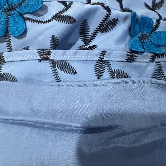 Dress the Population Blue Floral Appliqué Juniper Crepe Unique Dress Sz M Woman - Picture 12 of 12